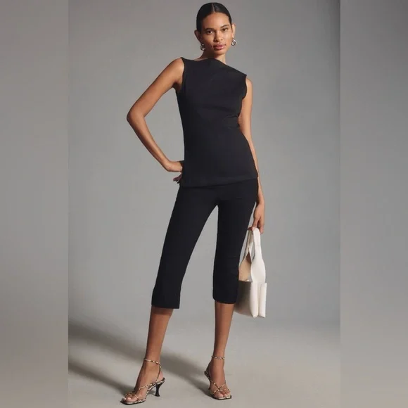 By Anthropologie Side-Slit Tunic. Black. Medium. - Picture 3 of 10